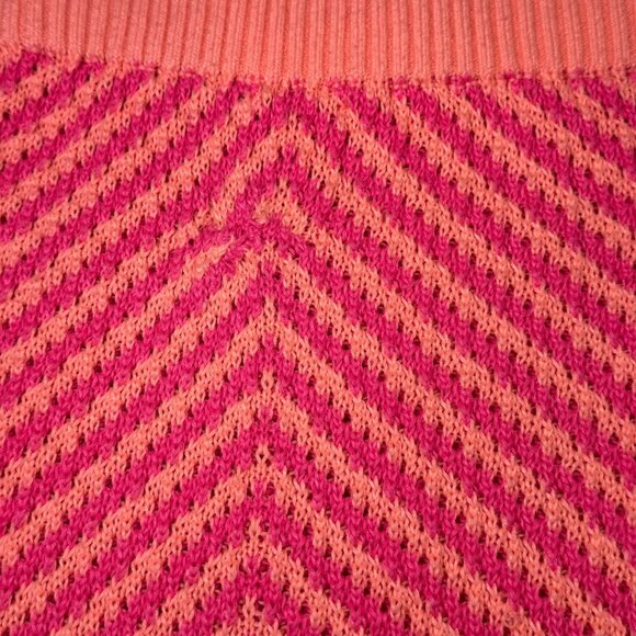 For Love & Lemons Chevron Knit Mini Skirt Pink & Orange XL - Picture 5 of 8